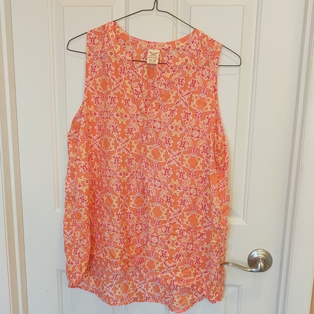 Orange, Red, Yellow Tank Top Blouse