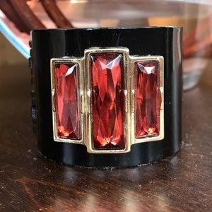 Black Metal Cuff with Jewels