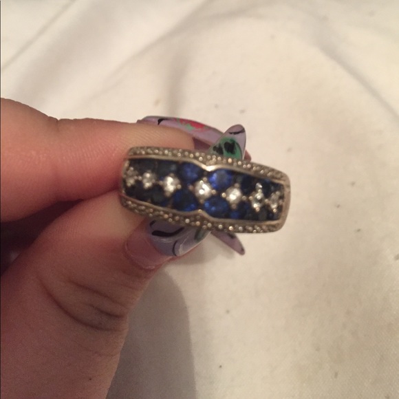 Sapphire & Silver ring - Picture 2 of 4