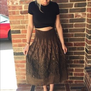 Gorgeous brown embellished skirt