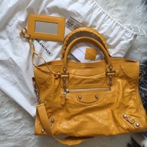 balenciaga city bag gold