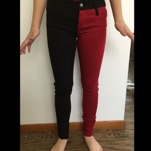 Black and Red Harley Quinn Jeans