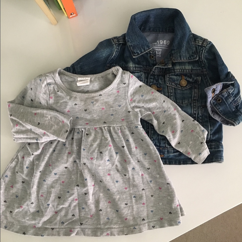 Bundle Gap jean jacket & H&M long sleeve t-shirt