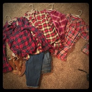 Lot of 4 Flannel long sleeve shirts