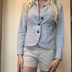 Eddie Bauer blue white striped blazer