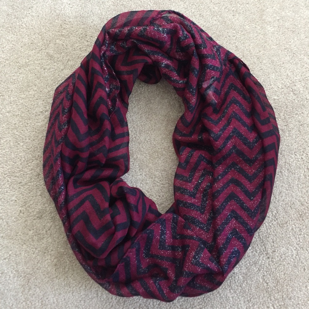 Maroon and black infinity scarf