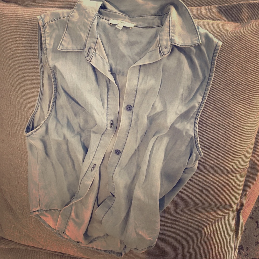 Talula denim crop tank top