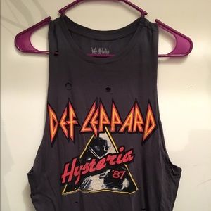 Size Small- Def Leopard distressed tank top