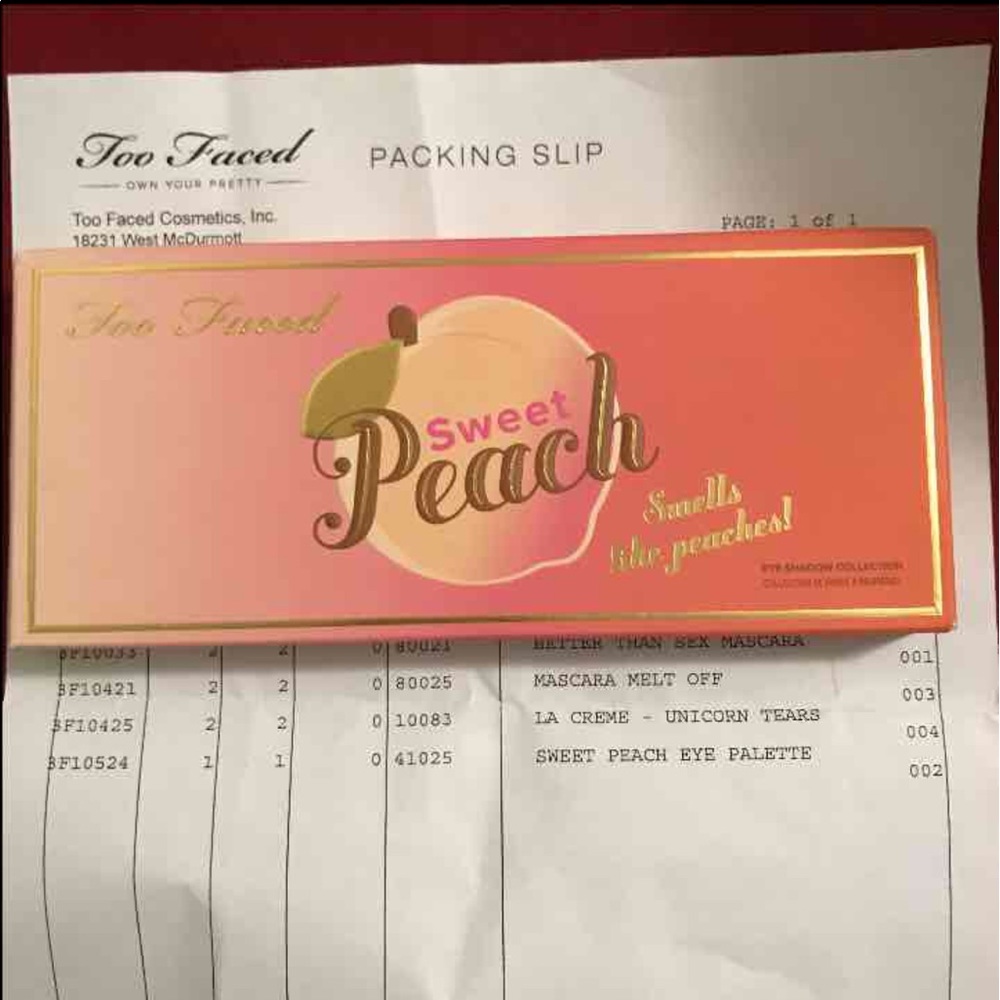 *SOLD*Too Faced Sweet Peach Palette