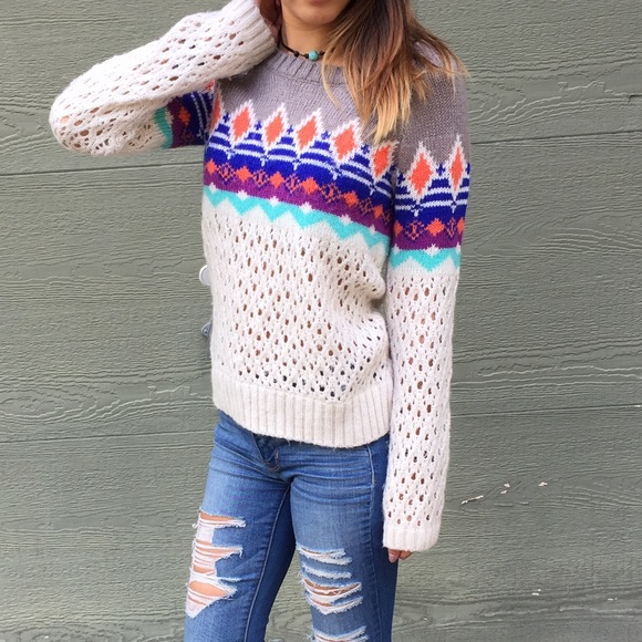 Aztec boho cute colorful sweater - Picture 2 of 4