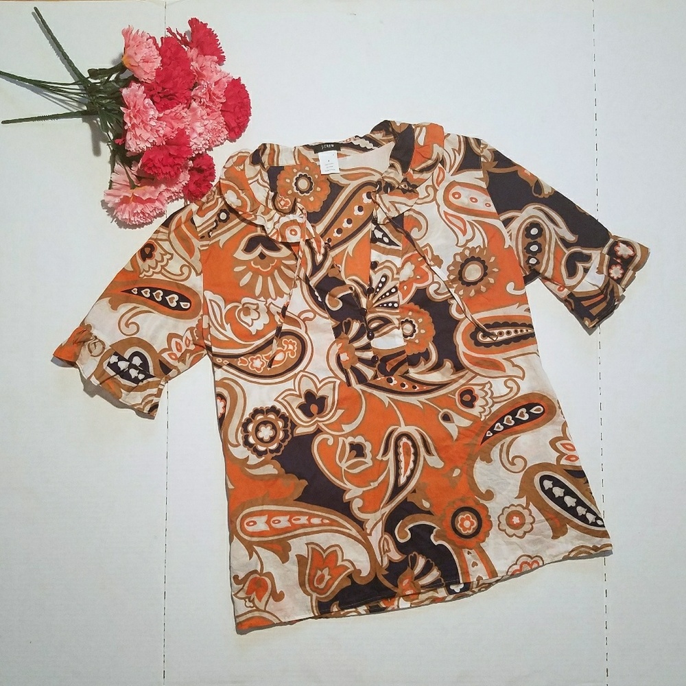 J.Crew Coppelle Paisley Alessia Blouse - 6