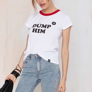 NWOT Nasty Gal "Dump Him" Tee in White size S