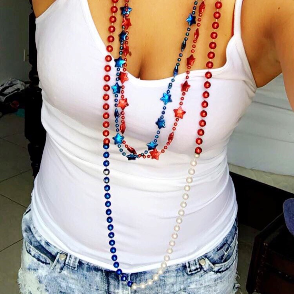 FOURTH OF JULY scarf and beads
