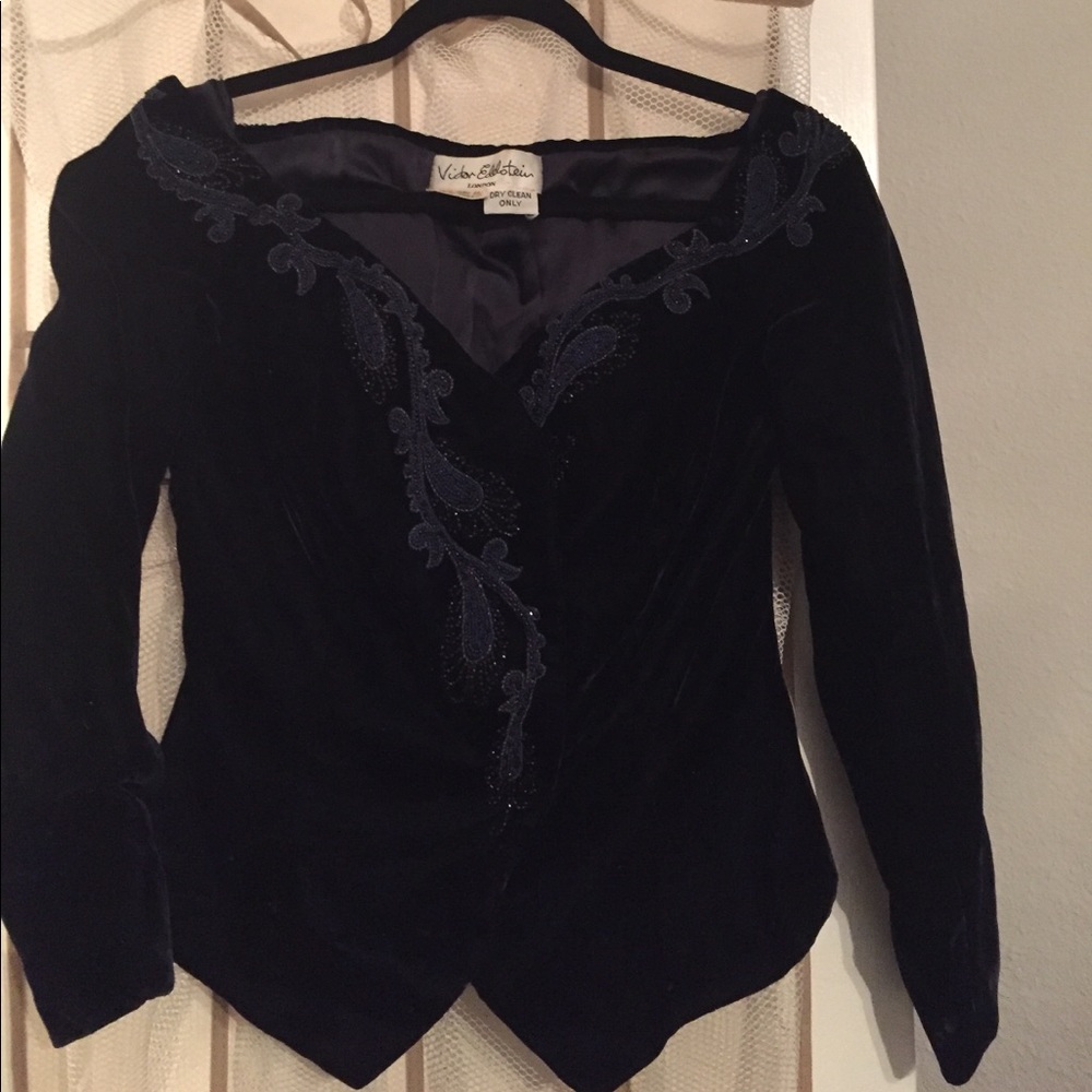 Victor Edelstein blue velvet bodice