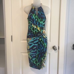 Multi colored, halter Cache dress! NWOT