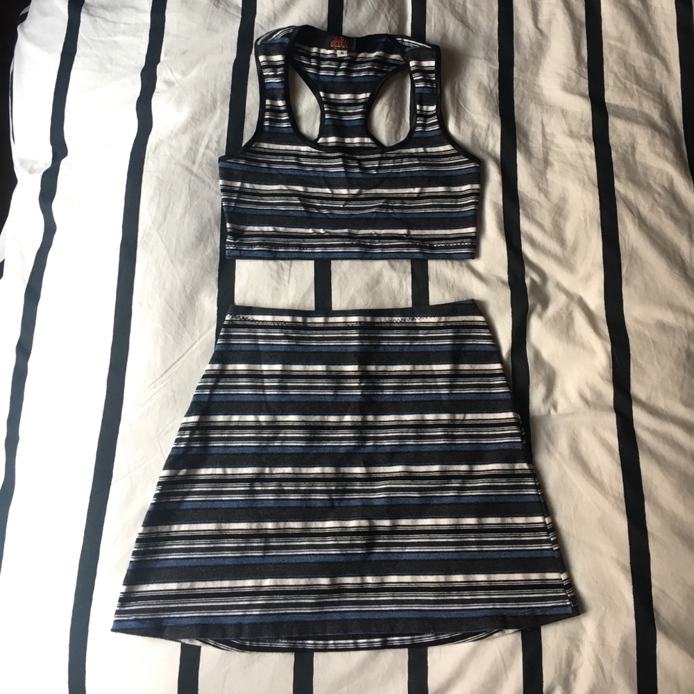 2 piece matching skirt & crop top