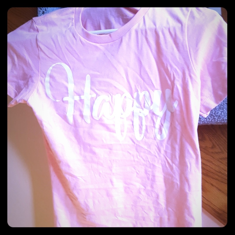 Baby pink happy shirt
