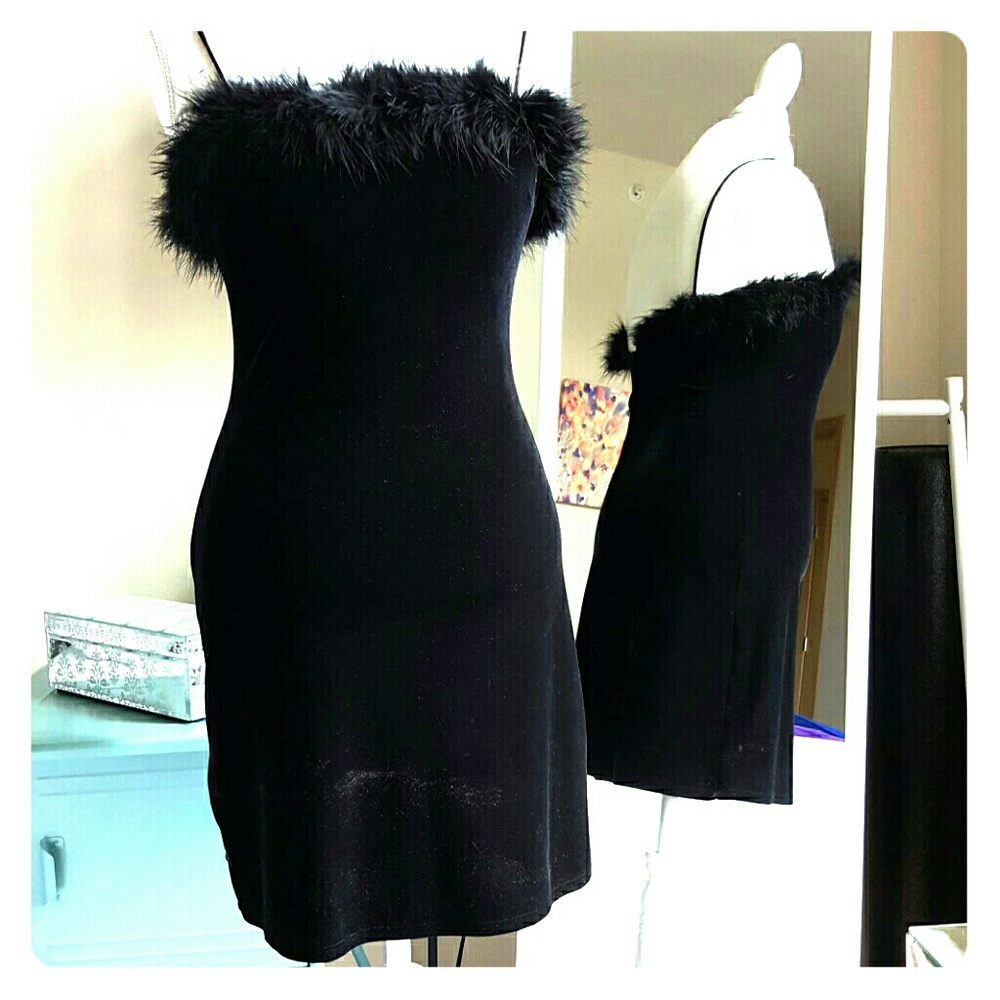 Vintage Black Velvet Little Black Dress