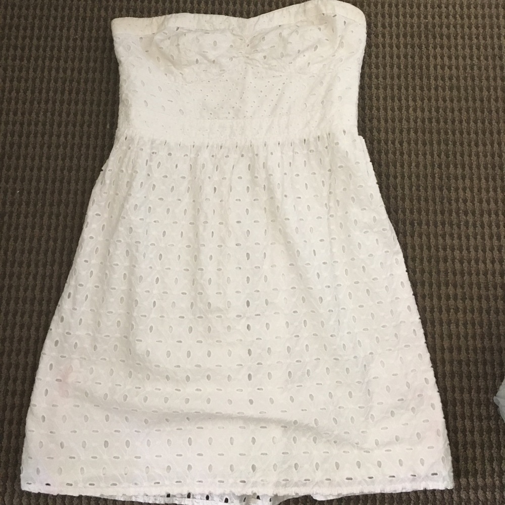 Summer white eyelet dress