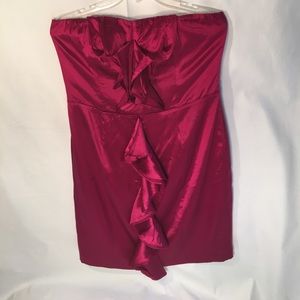 Plum center ruffle sleeveless silk Express dress