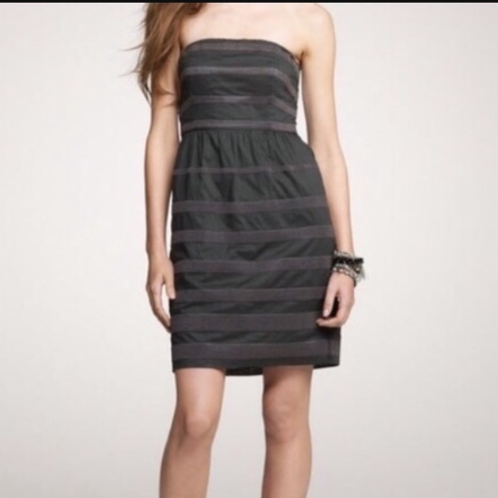JCrew Gray Striped Dress