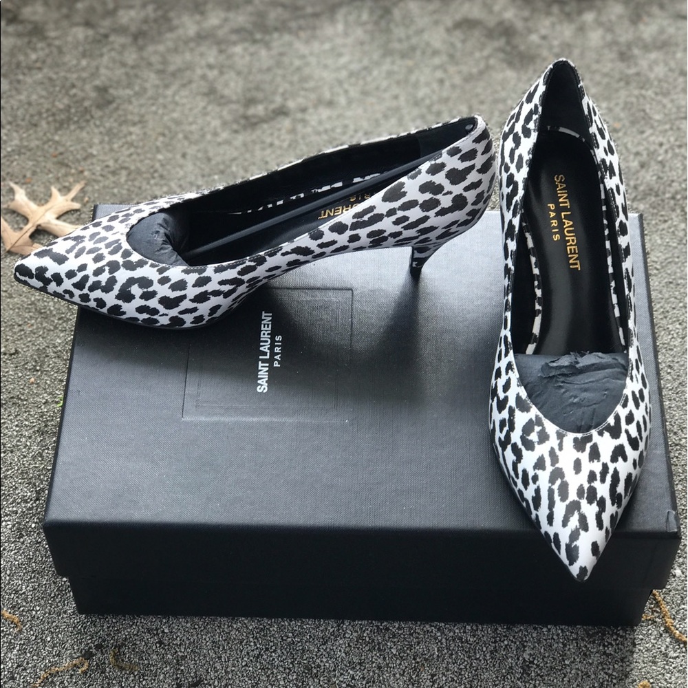 Saints laurent zebra black and white low heel