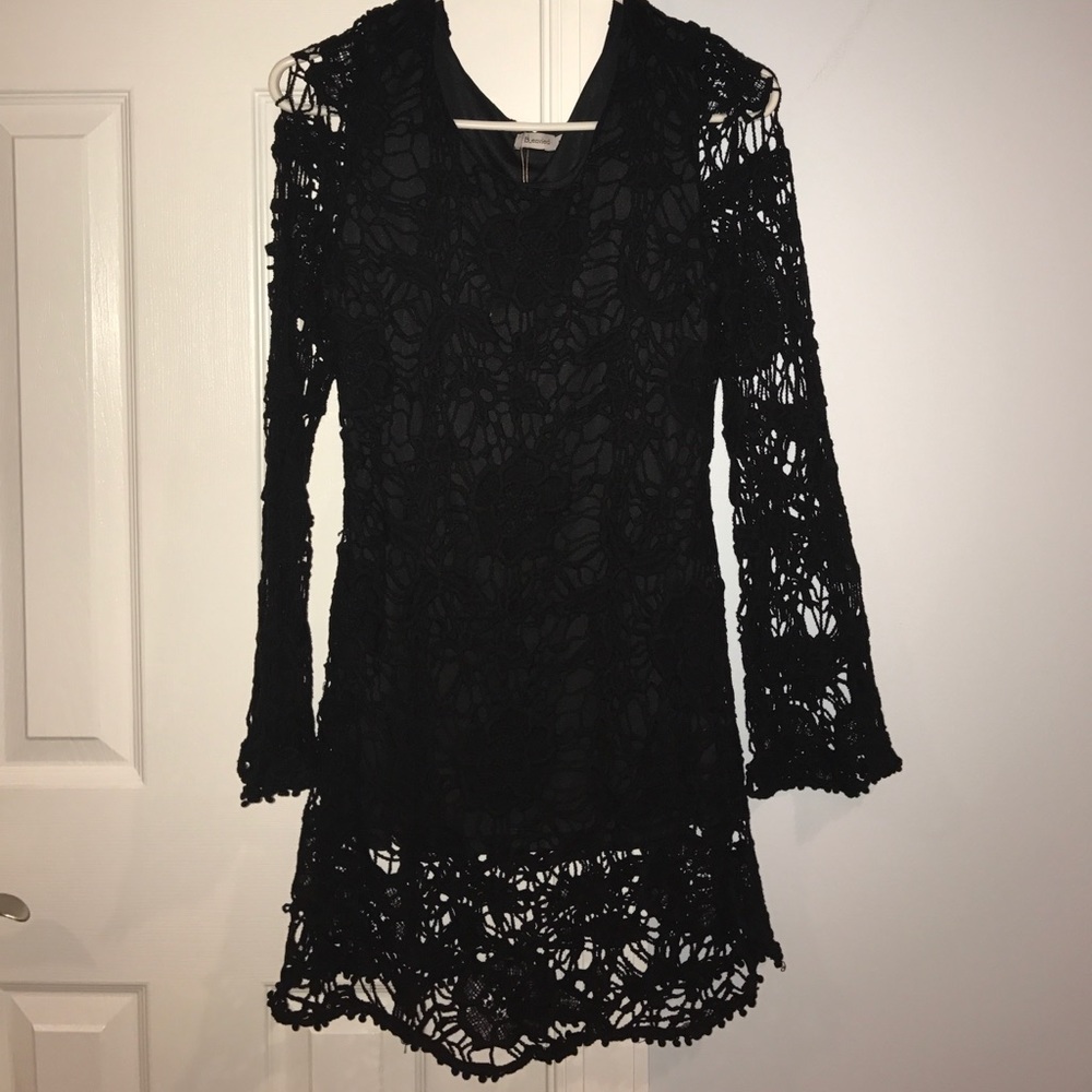 NWT Black lace long tunic