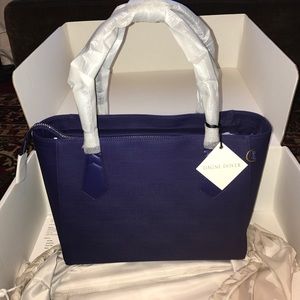NWT Original Dagne Dover 13" tote in Dagne Blue.