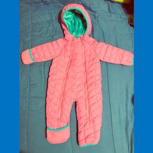 Baby girl's puffer snowsuit