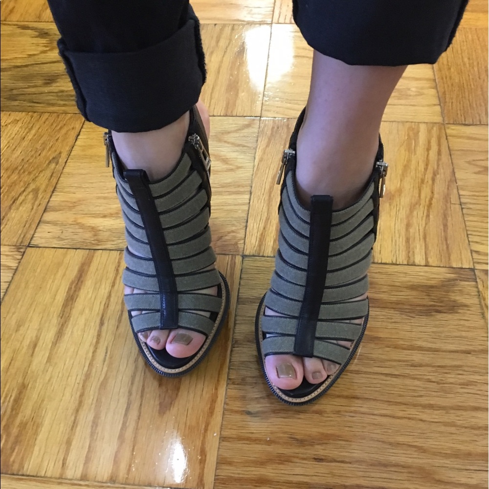 Green and Black Belstaff high heels