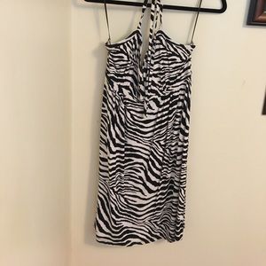 Express zebra print halter dress