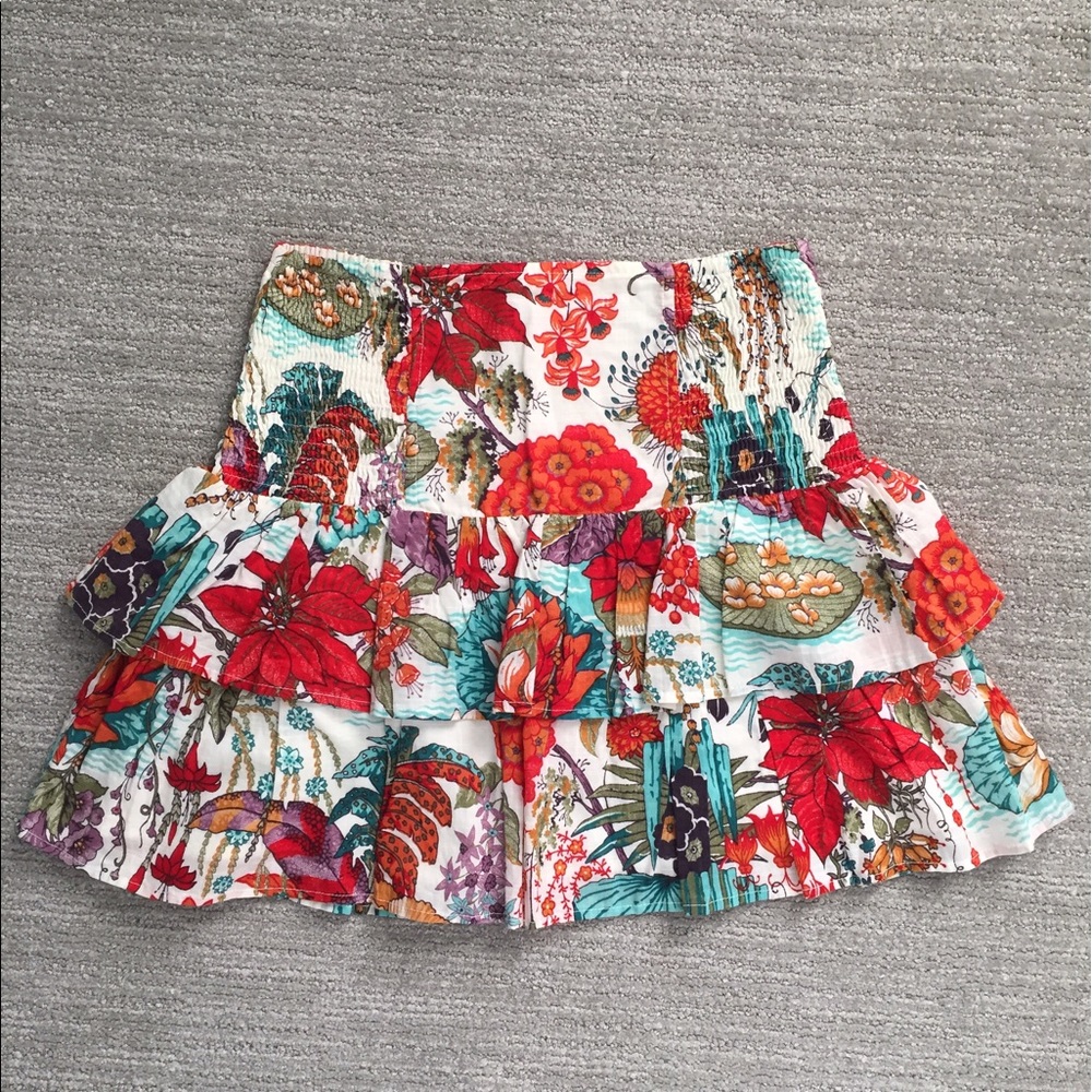 French Connection FC72 Tiered Floral Skirt