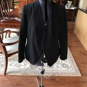 Black angle front blazer