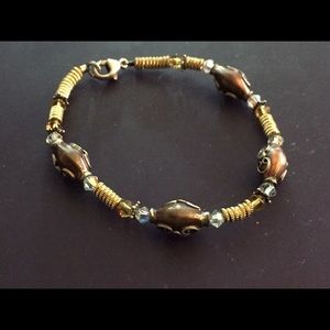 Vintage Sterling, Vermeil and bronze bracelet