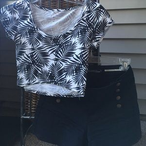 PacSun Crop Top Hot Topics hi-waist short shorts