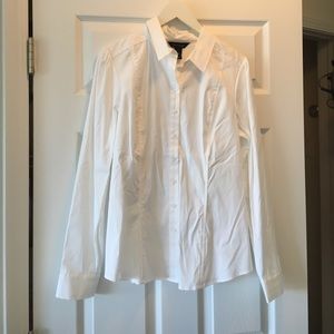 White long sleeve button down blouse. Size 12, NWT