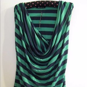 New green blue stripes top