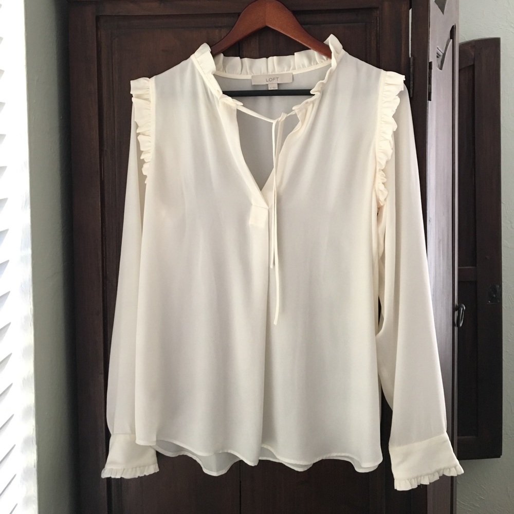 Loft Ruffle Long Sleeve Blouse