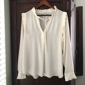 Loft Ruffle Long Sleeve Blouse