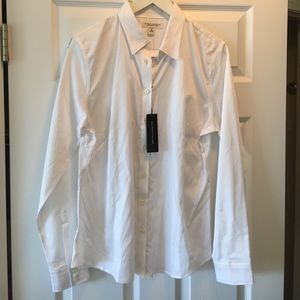 White long sleeve fitted shirt. Size 14, NWT