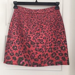 Giambattista Valli Metallic Cheetah Print Skirt