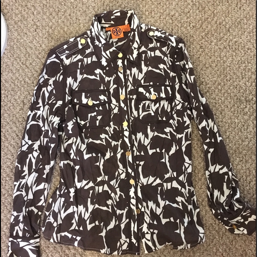 Tory Burch Brown Floral Top