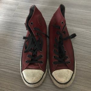 Converse x John Varvatos Red Leather All Stars 9.5