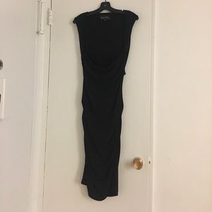 Nicole Miller sleeveless jersey tuck dress