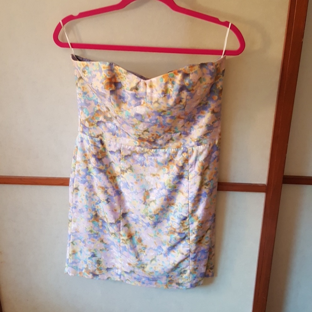 Cynthia Steffe floral strapless dress