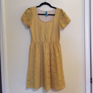 Yellow lace dress