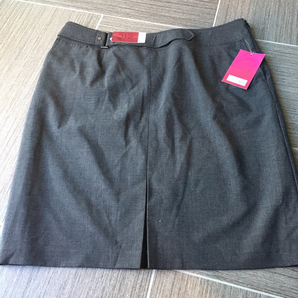 Gray patterned skirts with pleated detail