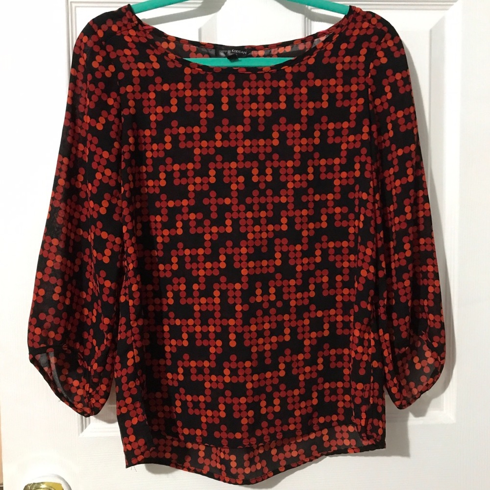 Polka dotted chiffon blouse