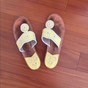 Yellow and white Jack Rogers