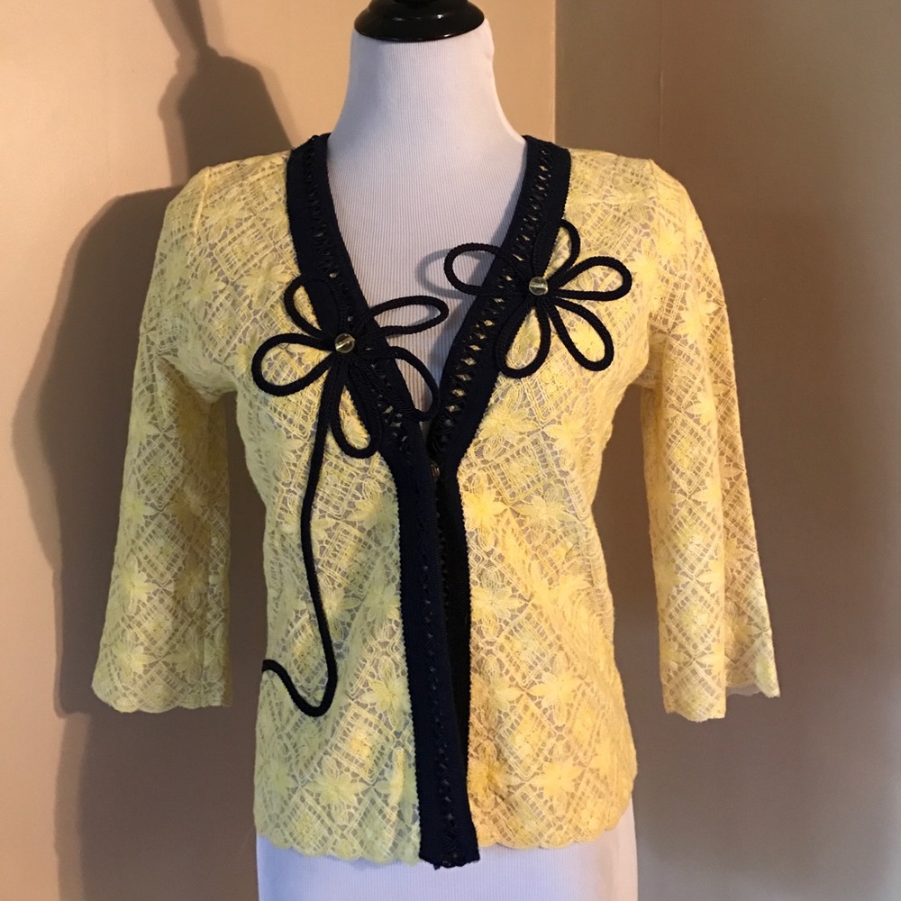 Anthro Field Flower Cardi/Top